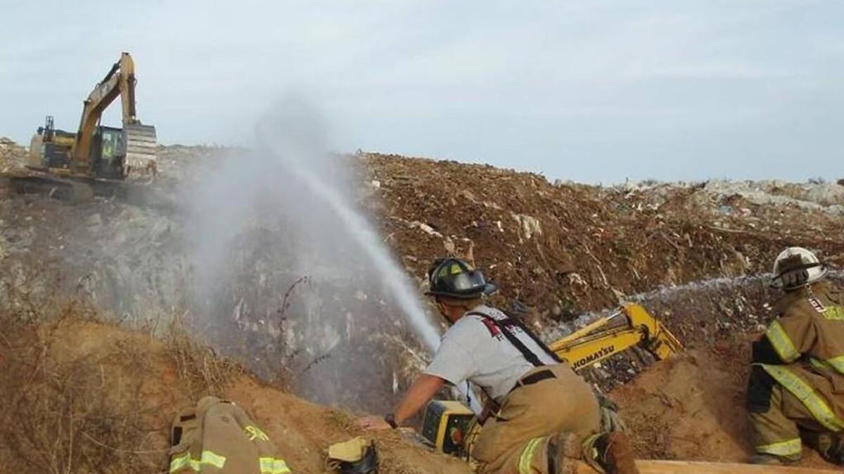 
Fire crews from five different counties battled the Bennett Landfill fire last November after flames burst through the surface.
