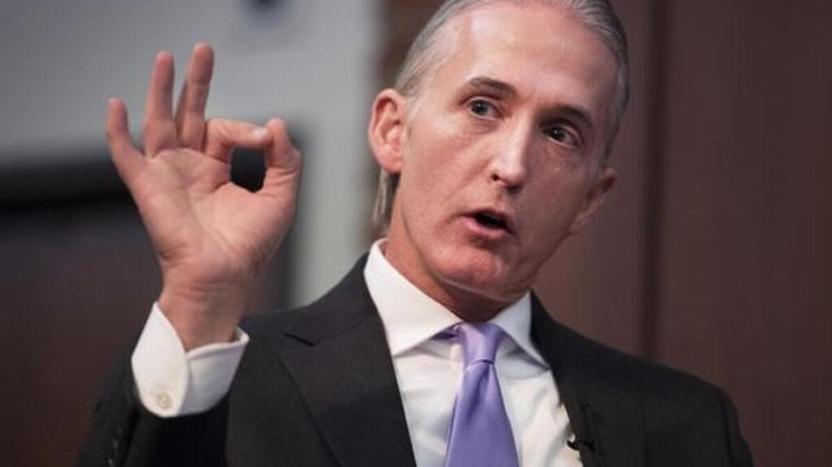 Trey Gowdy U.S. Representative Trey Gowdy speaks during a forum at Furman University on Monday, October 24, 2016.