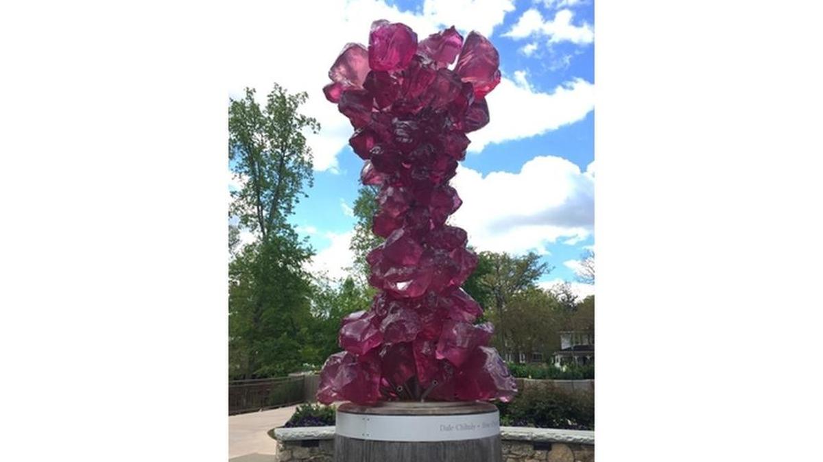Pieces of the Chihuly sculpture were reported stolen from Falls Park in Greenville.