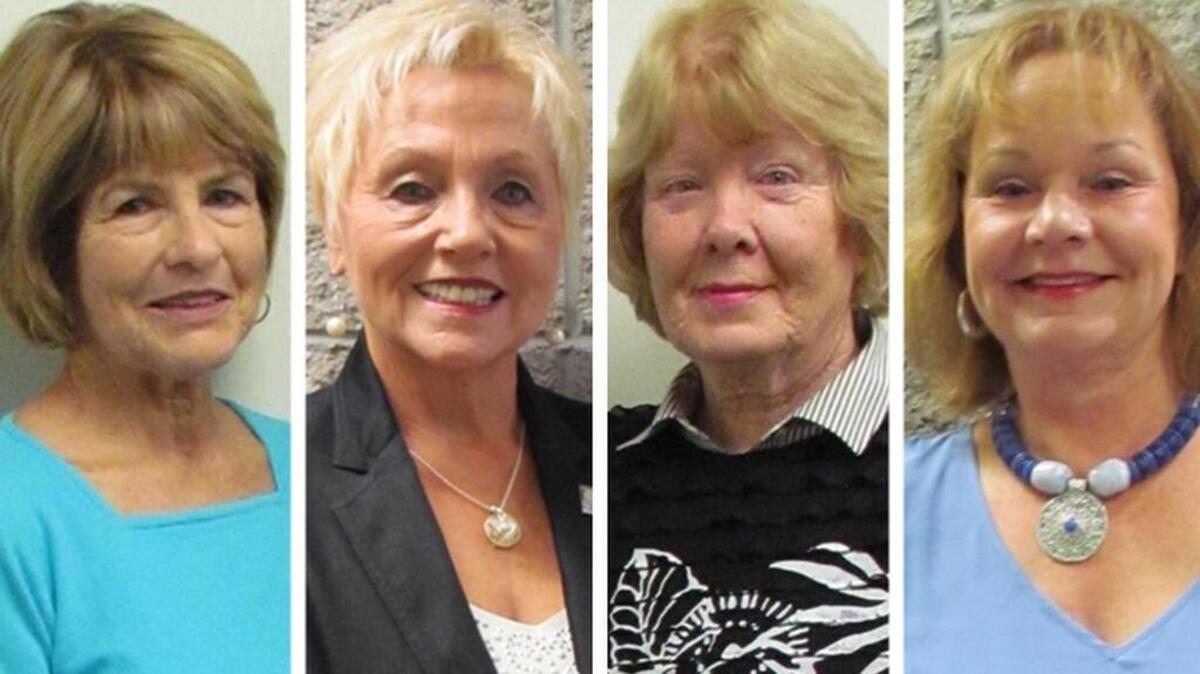 (From the left) Joyce Dunn, mayor of Carolina Shores, N.C.; Marilyn Hatley, mayor of North Myrtle Beach; Debbie Smith, mayor of Ocean Isle Beach, N.C.; Mary Louise Knigh, mayor of Calabash, N.C.