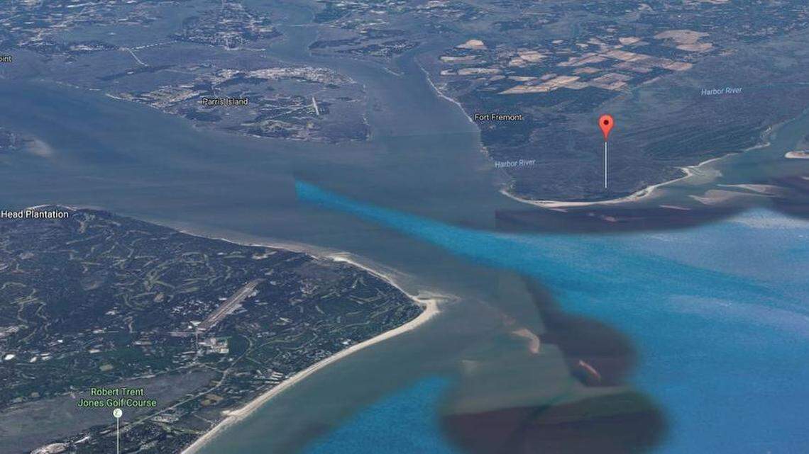 This screengrab shows Bay Point Island northeast of Hilton Head Island.