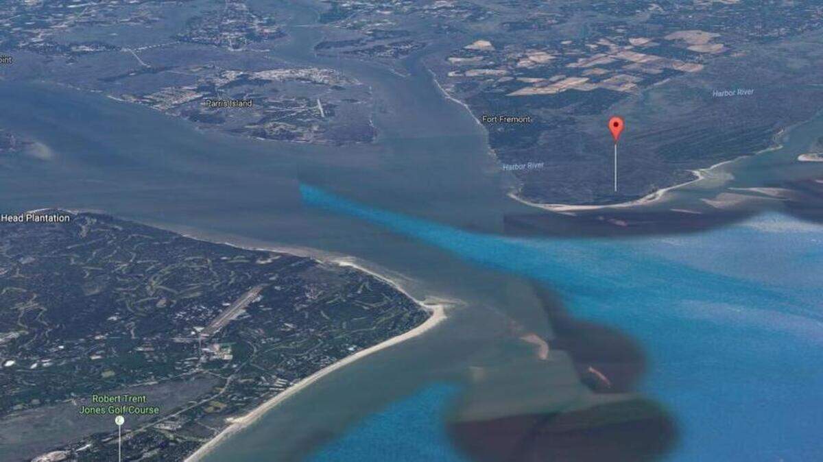 This screengrab shows Bay Point Island northeast of Hilton Head Island.