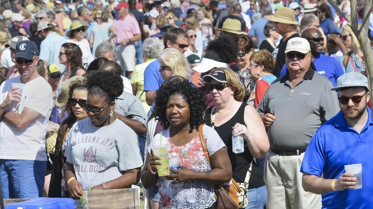 Perfect weather on Feb. 25, 2017 meant the hungry crowds were out in force for the 10th Annual Hilton Head Island Seafood Festival at Shelter Cove Community Park. Here, people line up for a seafood nosh at the event, which was the culmination of a week of culinary and beverage activities on Hilton Head Island. In addition to all kinds of seafood, Saturday's festival featured a new VIP lounge, a kids zone, an artisan market, celebrity chef demonstrations and music from the acclaimed Town Mountain Band bluegrass band and local favorite, Deas-Guyz.