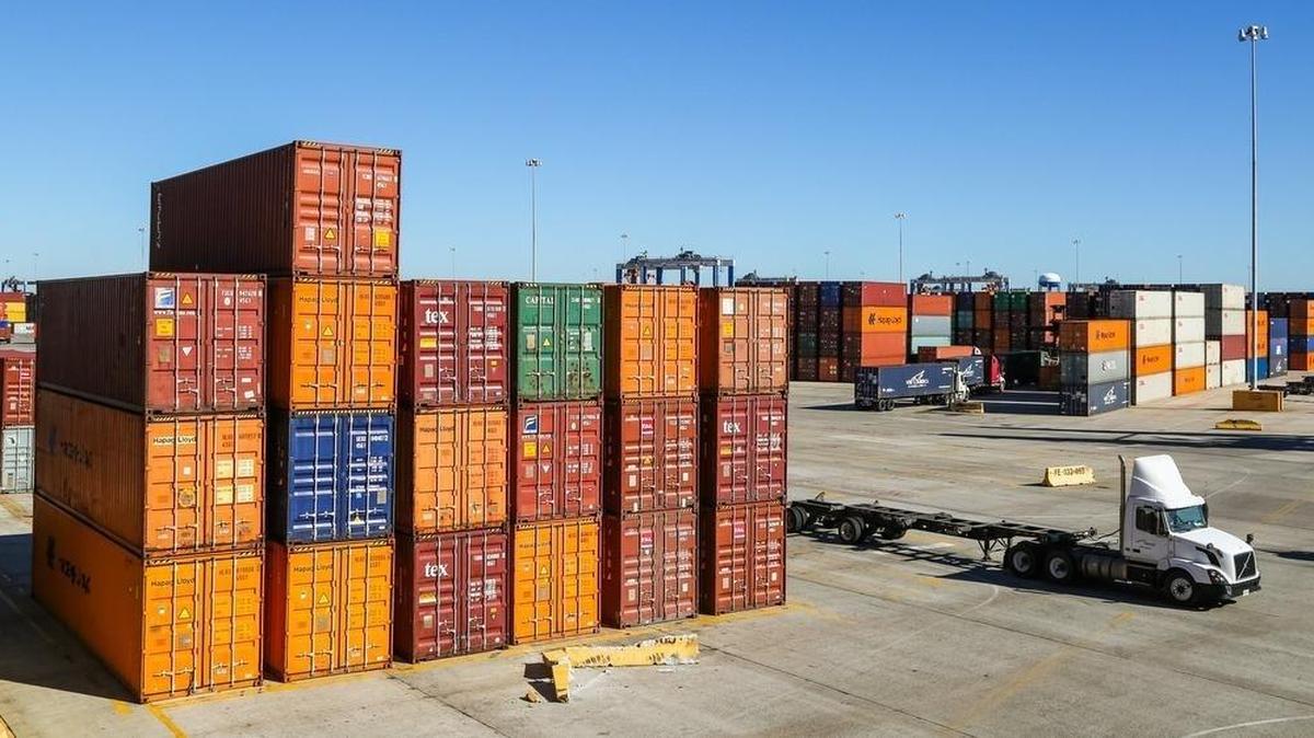 Containers arriving and leaving the Wando Welch Terminal (WWT) are unloaded and loaded for shipment.