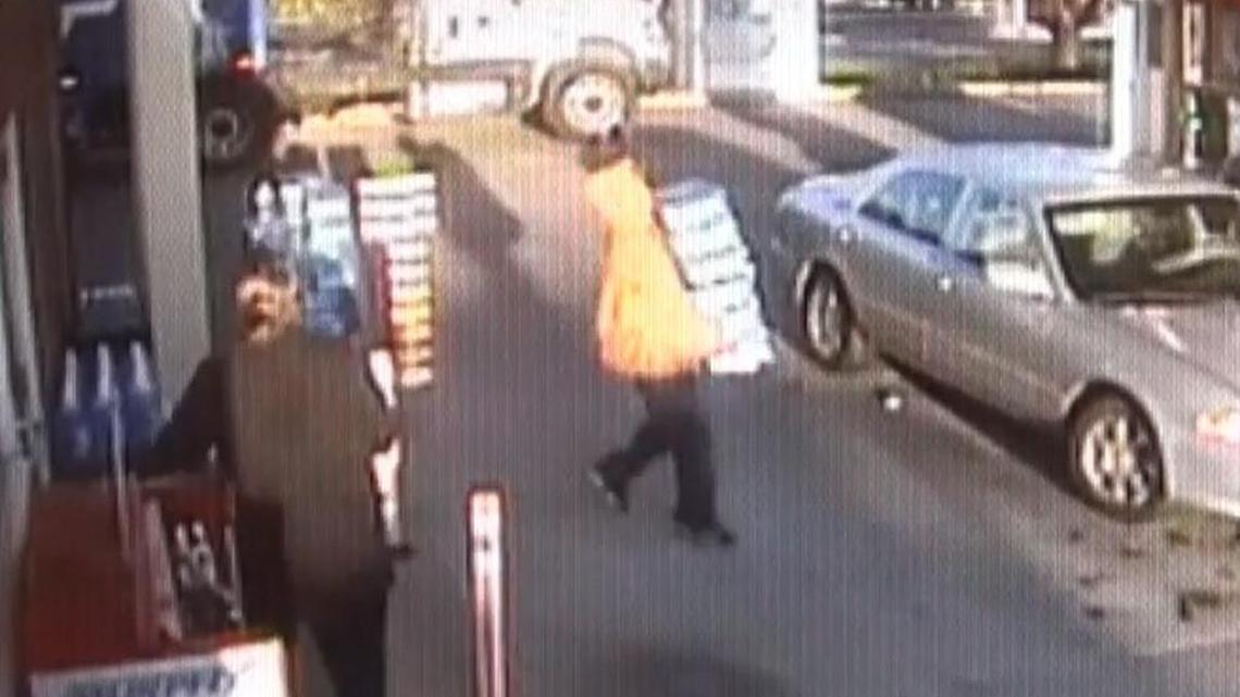 Image from surveillance video of alleged beer theft in Clover.