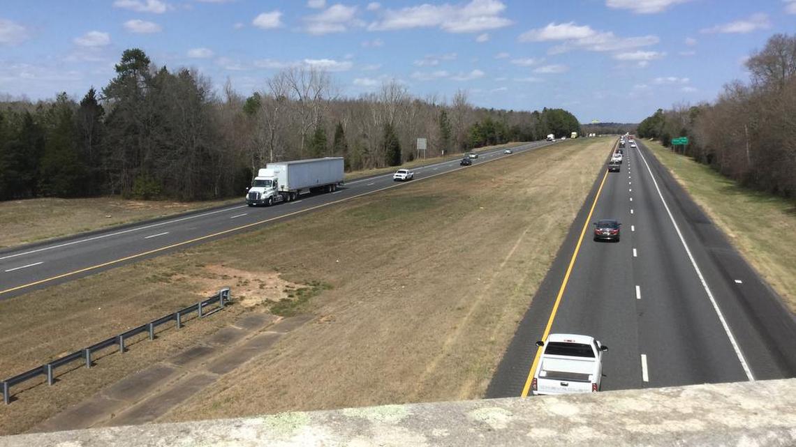 The Long Meadow Road bridge over Interstate 77, south of Rock Hill, where York County deputy Mark Scoggin helped Tuesday to possibly save a man’s life.