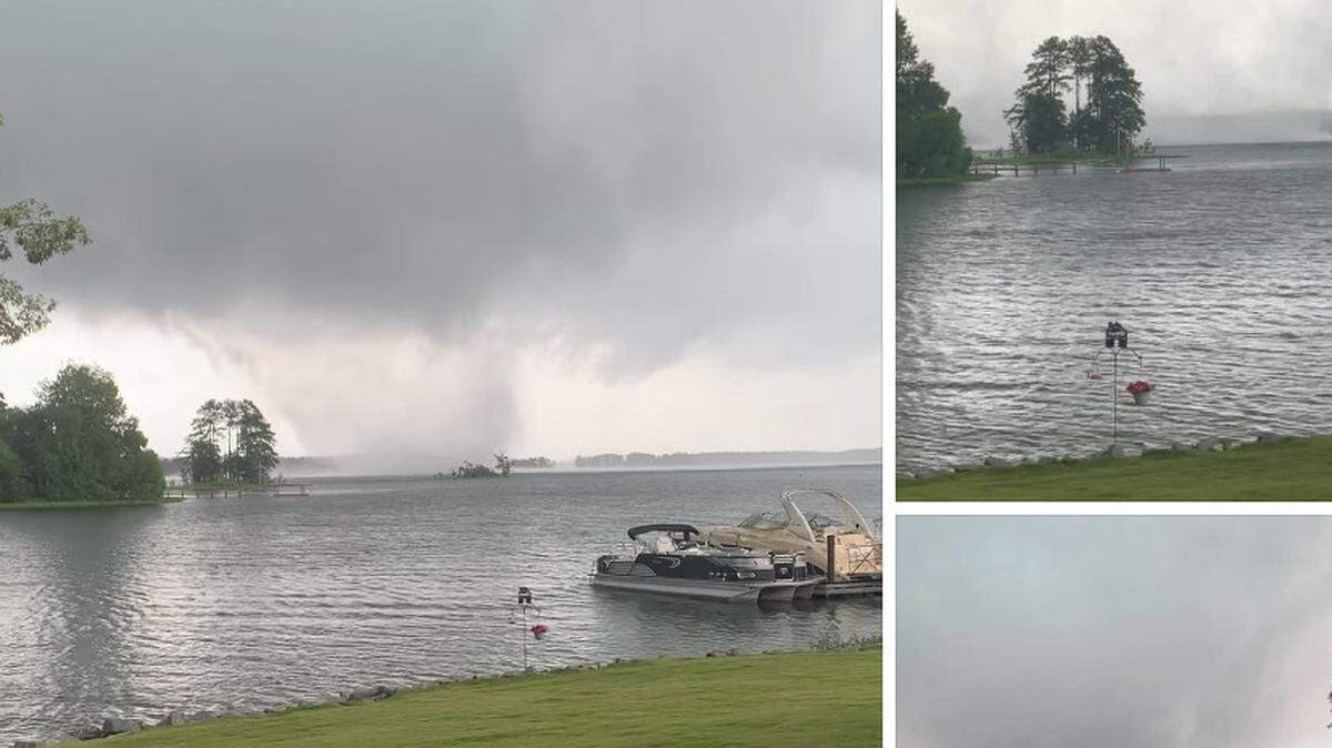 South Carolina resident Eddie Martin captured a waterspout tornado in Lake Murray Tuesday afternoon.