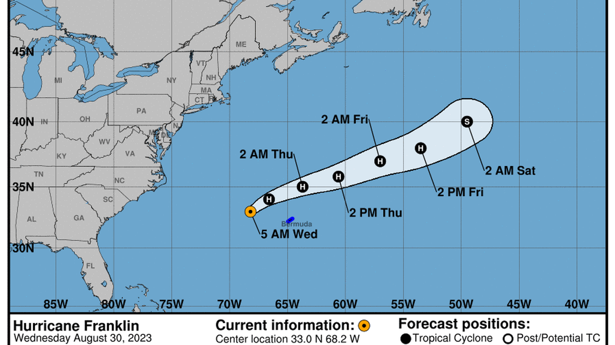This graphic created by the National Weather Service/NCEP Weather Prediction Center (WPC) shows the projected path.
NATIONAL HURRICANE CENTER
