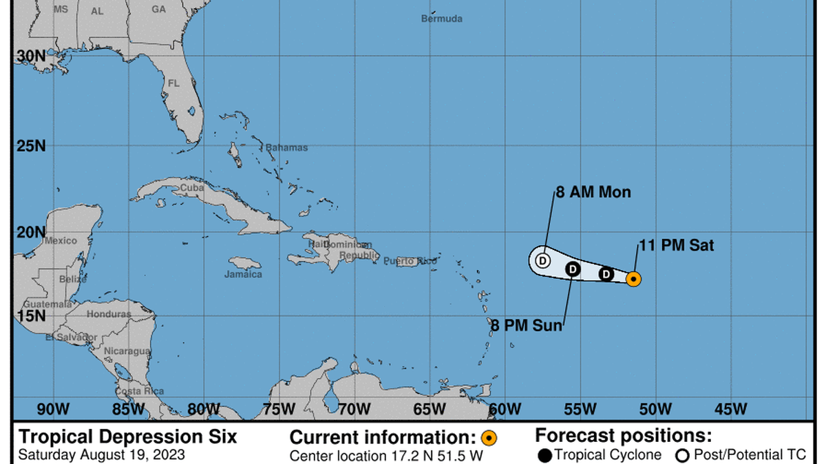 This graphic created by the National Weather Service/NCEP Weather Prediction Center (WPC) shows the projected path.
NATIONAL HURRICANE CENTER