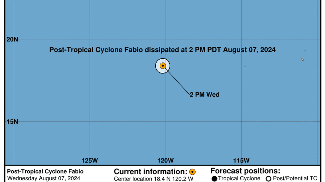 Post Tropical Cyclone Fabio: Wednesday, Aug 7 update from the National Hurricane Center on latest developments