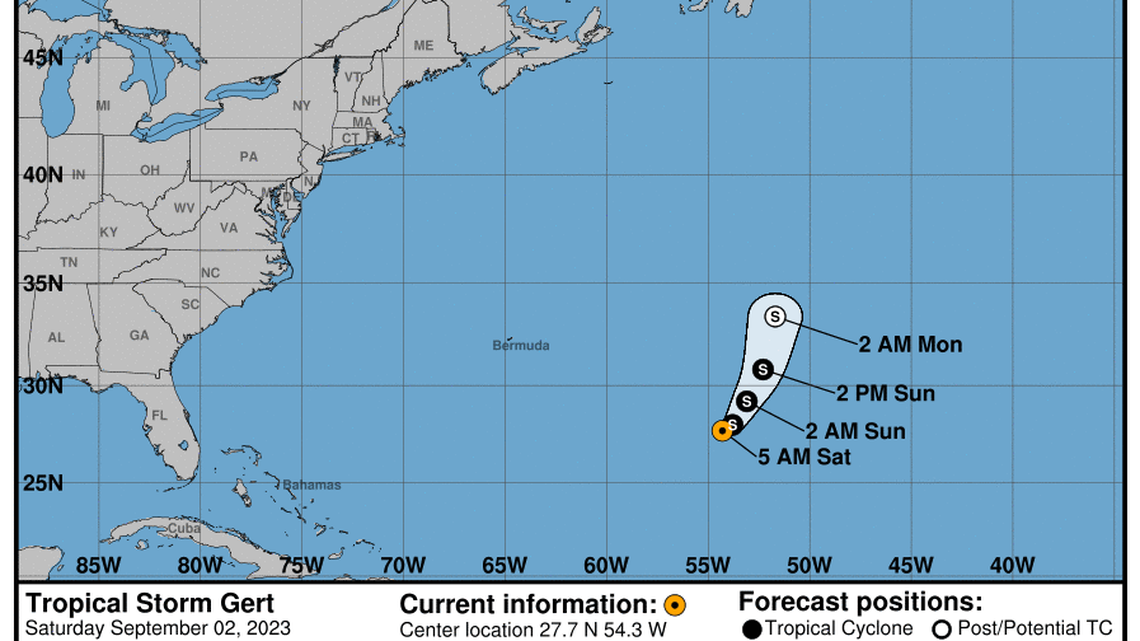 Tropical Storm Gert updates from the National Hurricane Center for Saturday, Sep 02