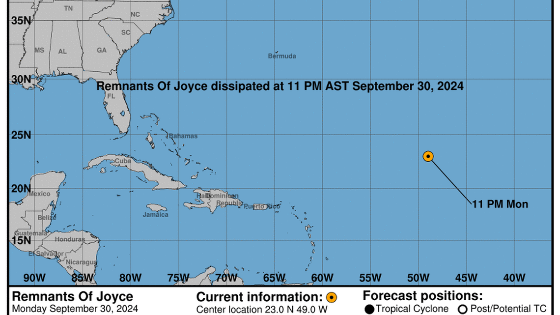 Latest on Remnants of Joyce: Monday, Sep 30 update from the National Hurricane Center