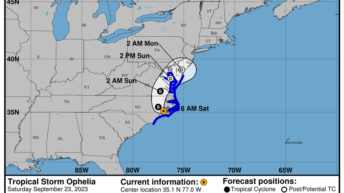 Ophelia affecting North Carolina