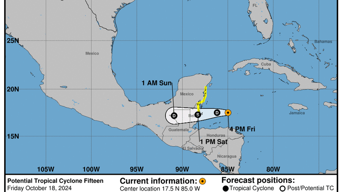 This graphic created by the National Weather Service/NCEP Weather Prediction Center (WPC) shows the projected path.
NATIONAL HURRICANE CENTER