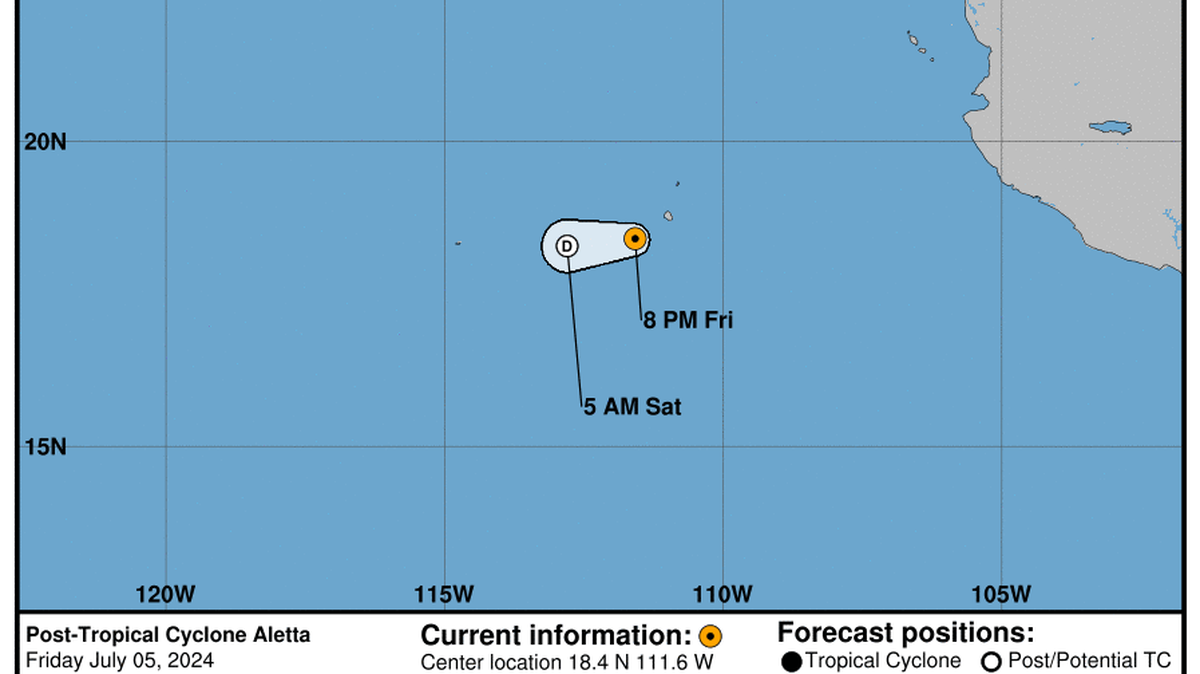 This graphic created by the National Weather Service/NCEP Weather Prediction Center (WPC) shows the projected path.
NATIONAL HURRICANE CENTER