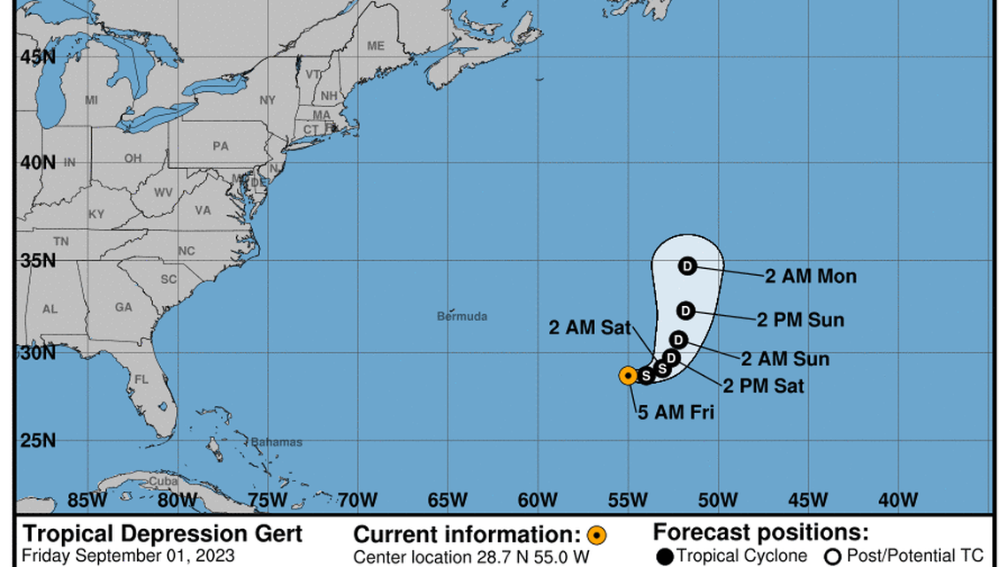 Tropical Depression Gert updates from the National Hurricane Center for Friday, Sep 01