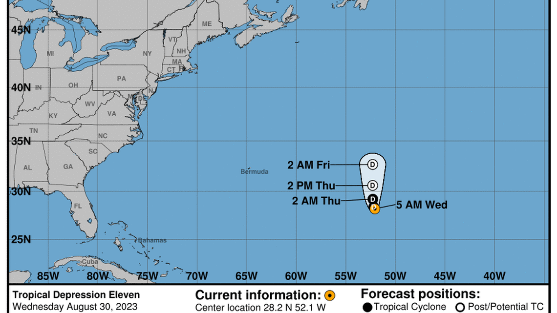 Tropical Depression updates from the National Hurricane Center for Wednesday, Aug 30