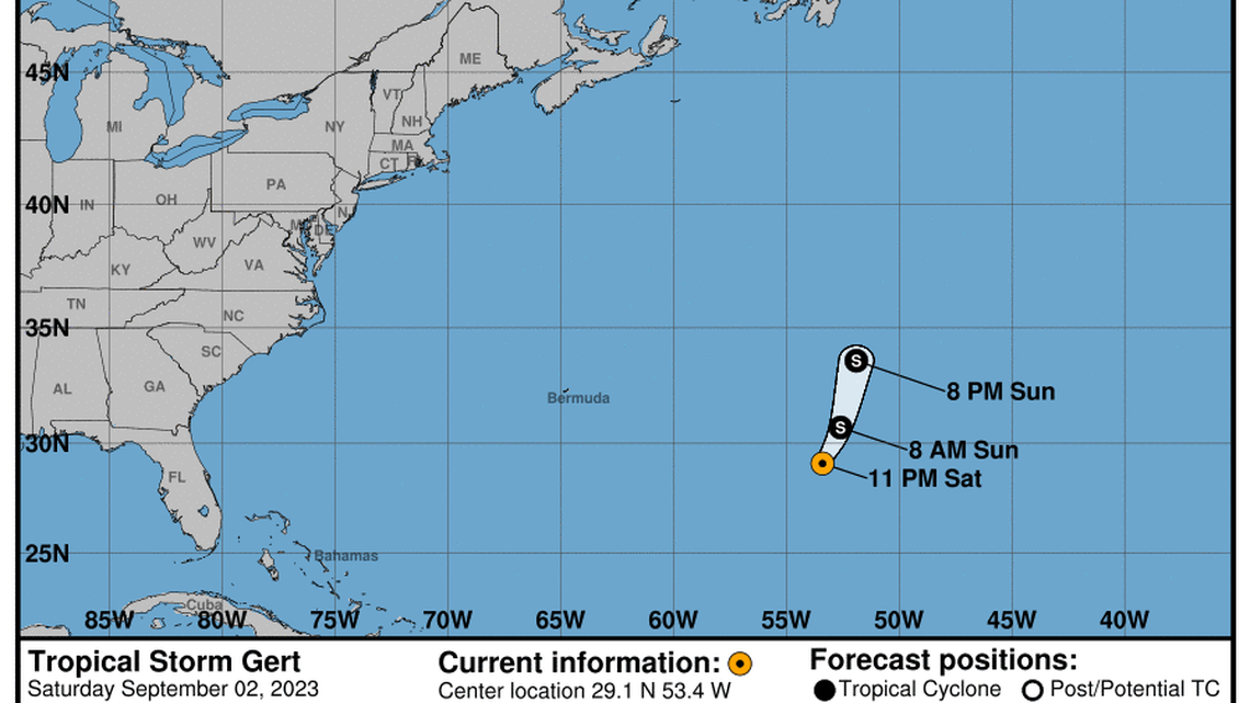 Tropical Storm Gert updates from the National Hurricane Center for Saturday, Sep 02