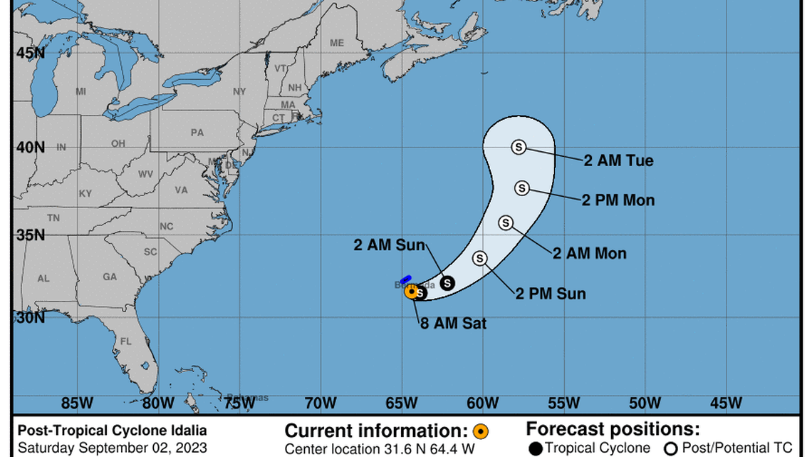 Post Tropical Cyclone Idalia updates from the National Hurricane Center for Saturday, Sep 02