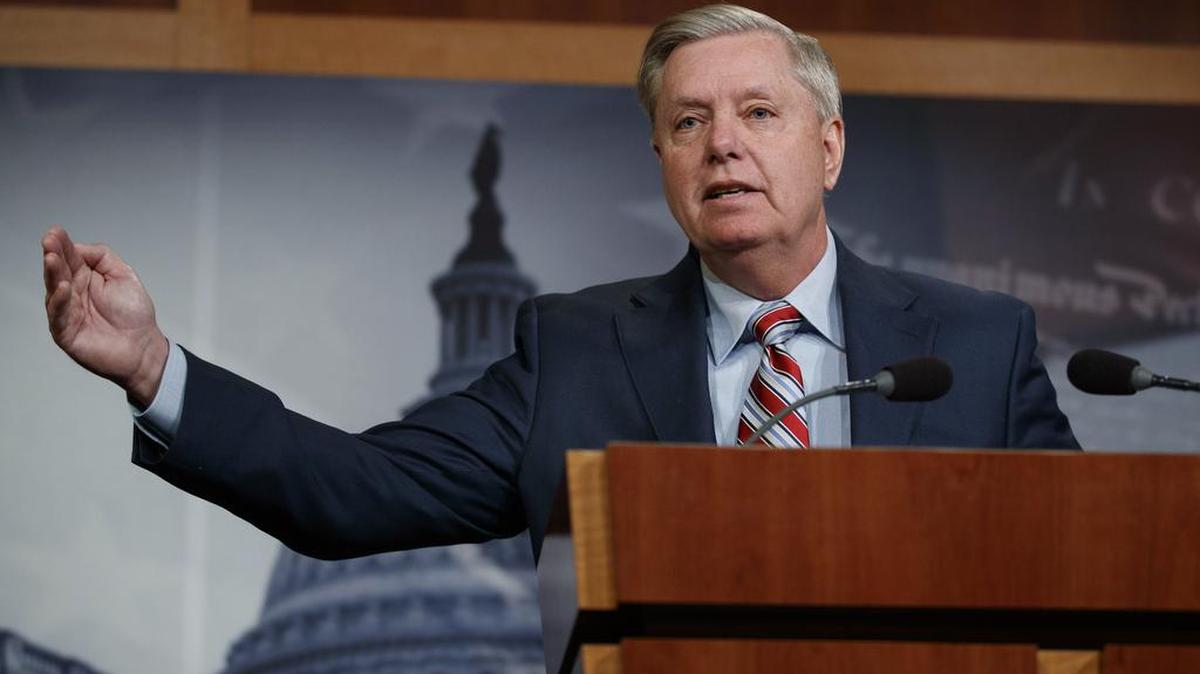 Sen. Lindsey Graham, R-S.C., speaks during a news conference on Capitol Hill in Washington, Monday, March 25, 2019.