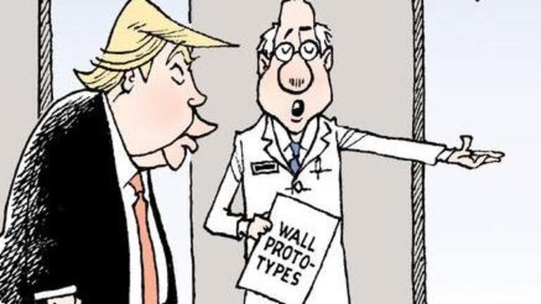 Ariail on the Trump wall prototypes