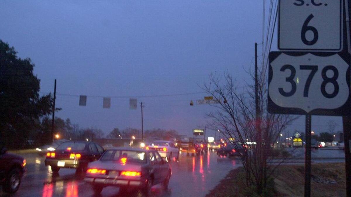 
Traffic is congested in Lexington all along SC 6, especially at the intersection with US 378. 
