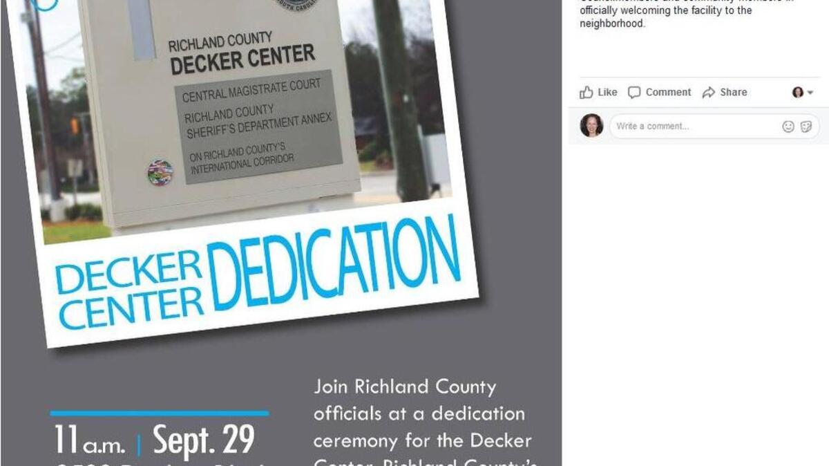 Richland County’s invitation to the dedication last month of the new Decker Center