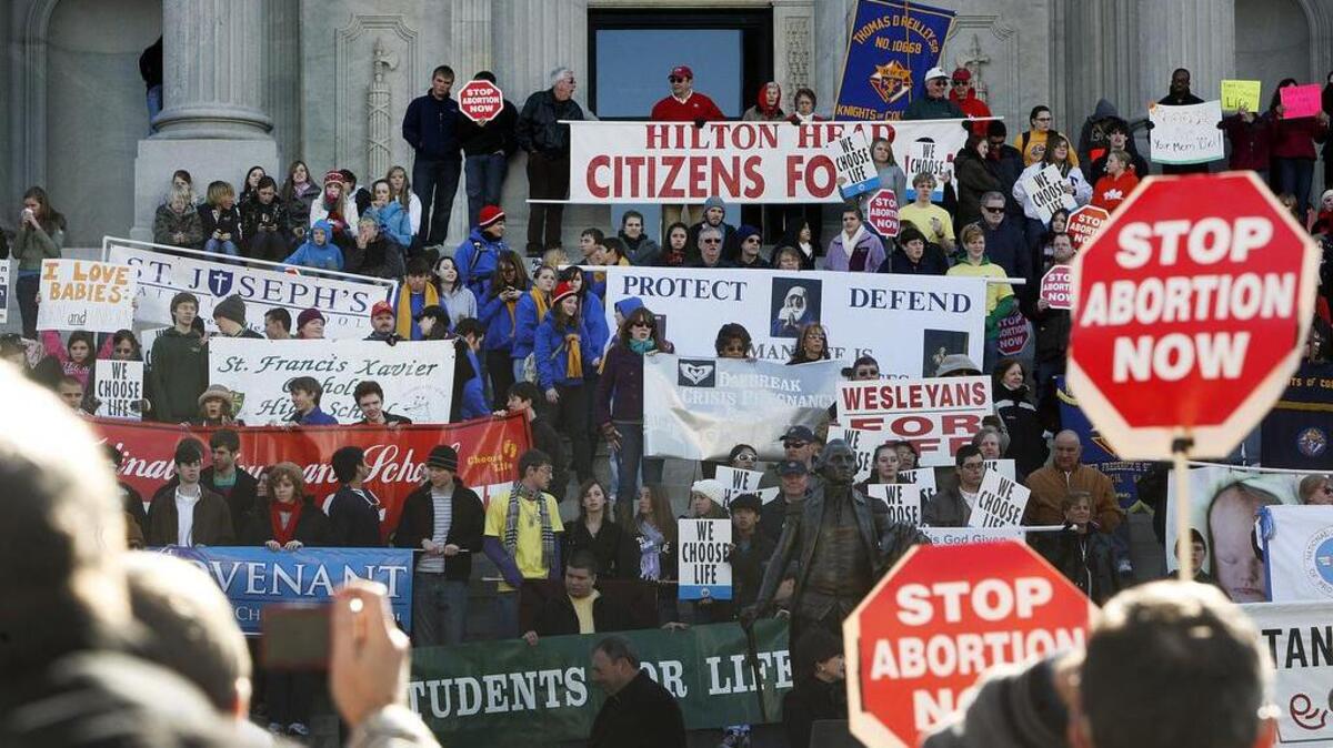 Abortion opponents rally at the SC State House every year to protest the Supreme Court decision that legalized abortion.