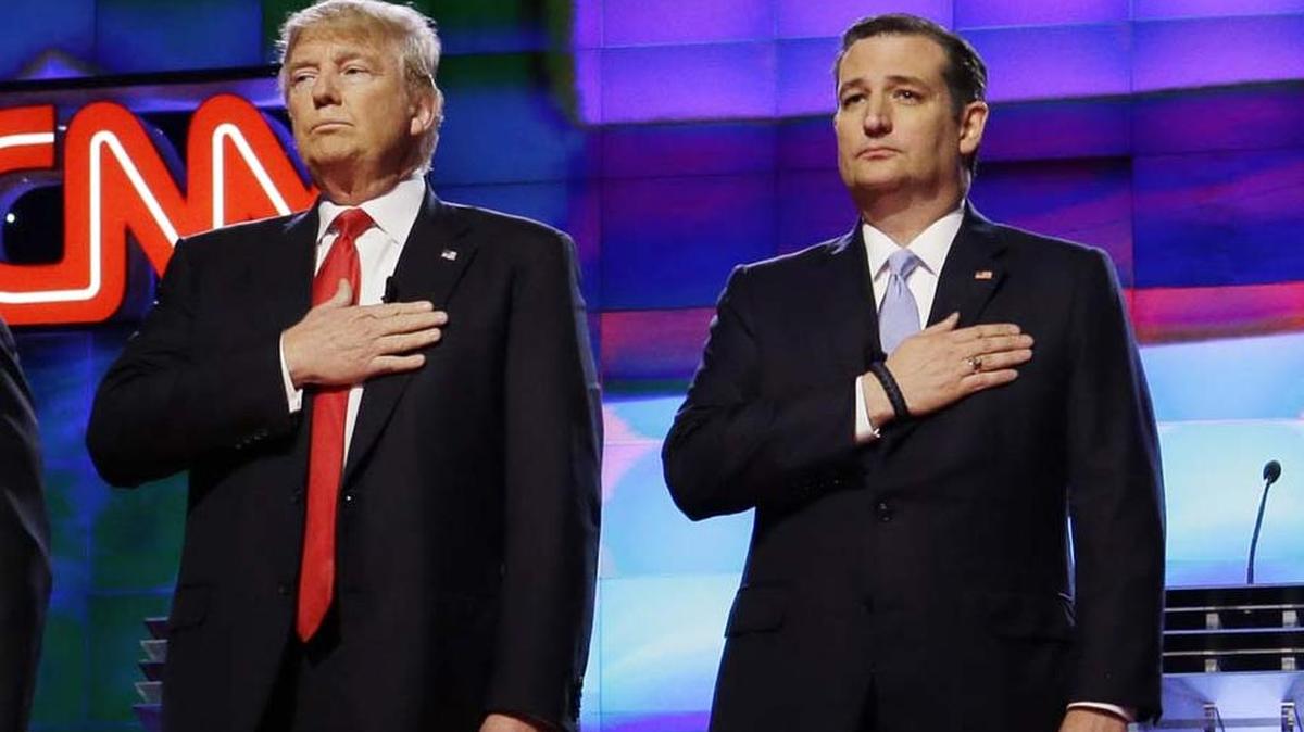 Republican presidential candidates Donald Trump and Sen. Ted Cruz