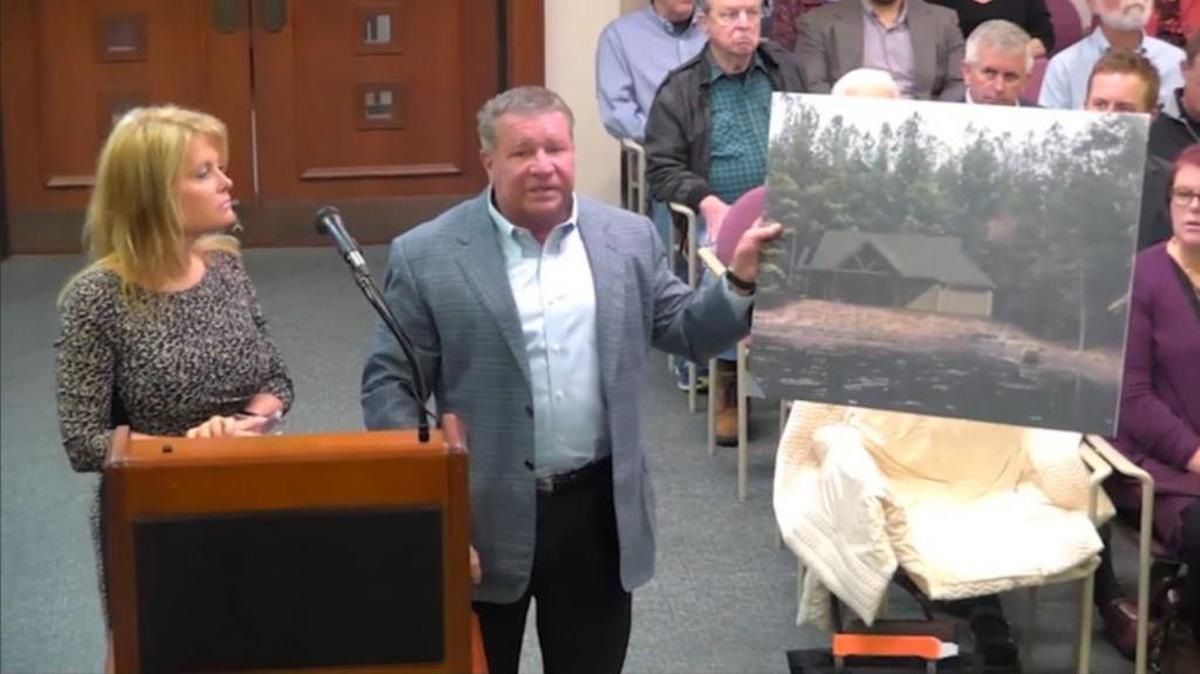 Susan and Scotty Mill, founders of the Courage Center, outline the plan to Lexington Town Planning Commission