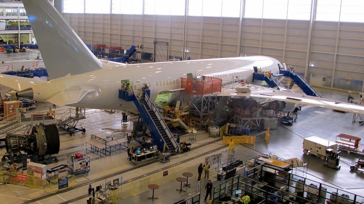 This 2013 photo shows workers assembling a Boeing 787 Dreamliner at Boeing's assembly plant in North Charleston.