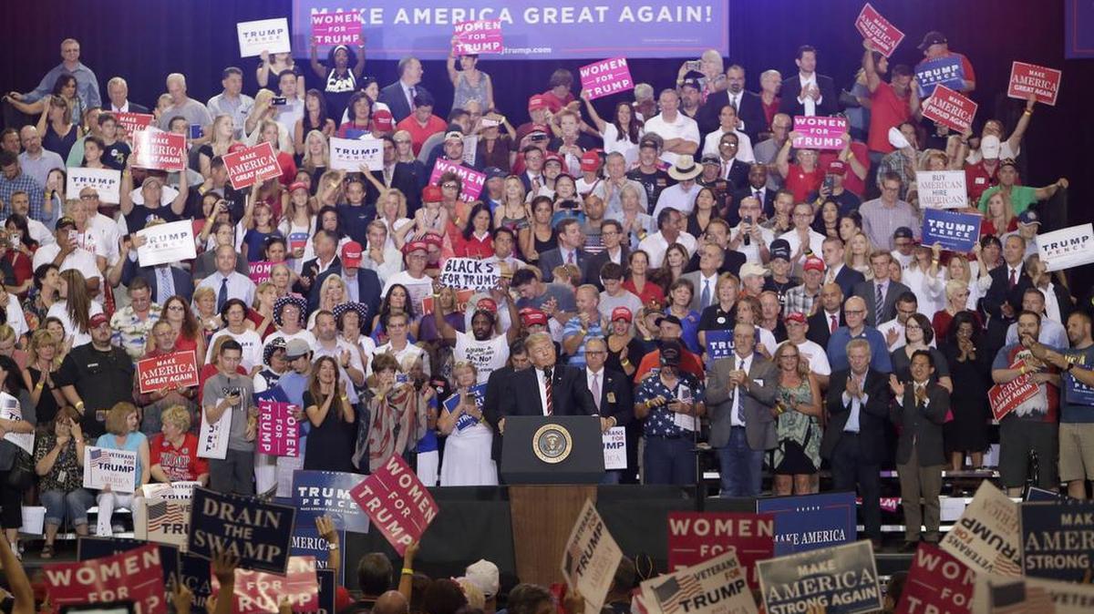 President Donald Trump speaks in Phoenix last month.