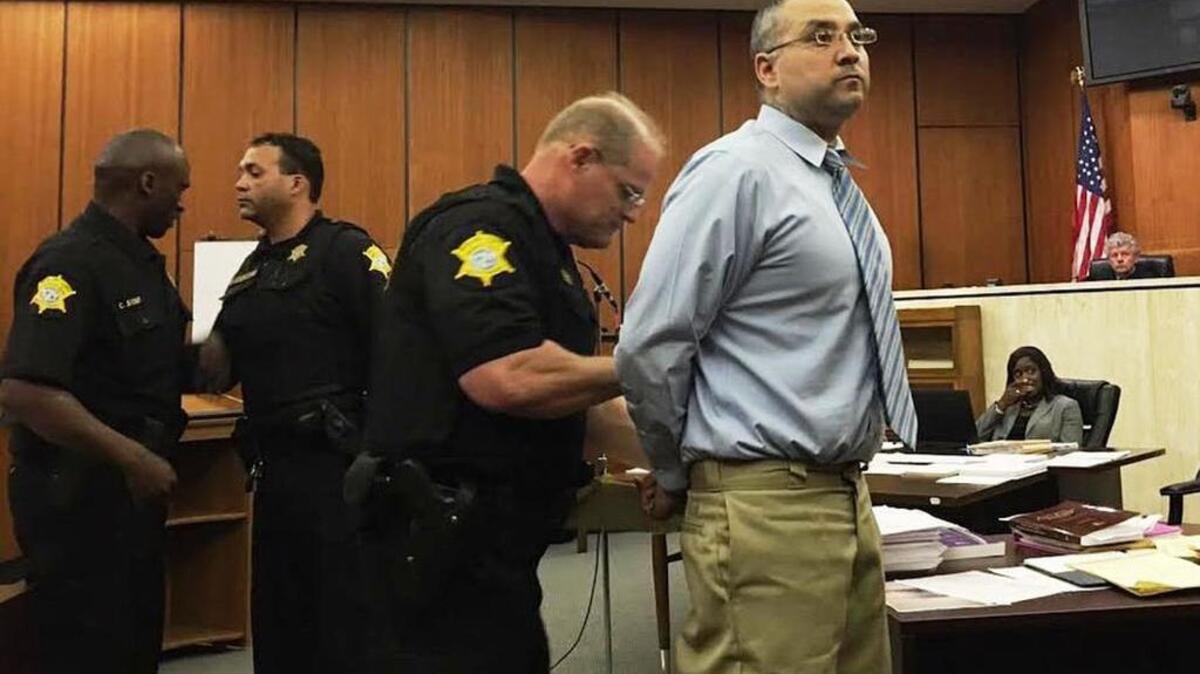 A Richland County deputy uncuffs Nathan Martinez before he acted as his own attorney and questioned a woman he is accused of sexually assaulting.