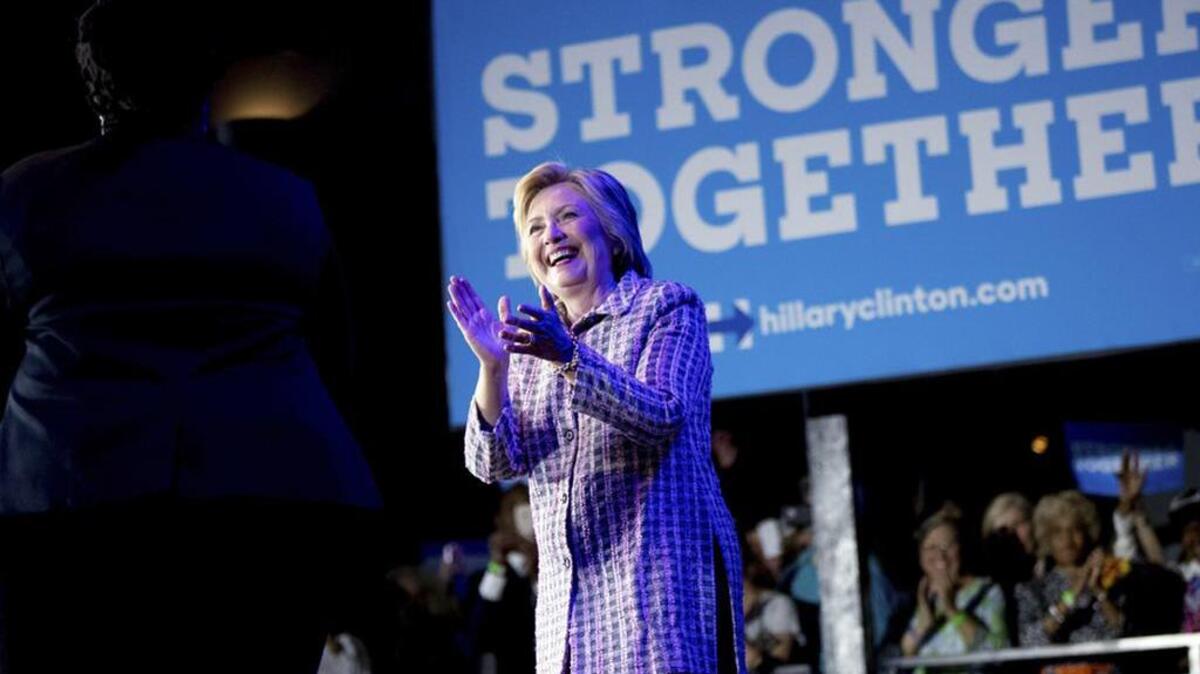 Democratic presidential candidate Hillary Clinton