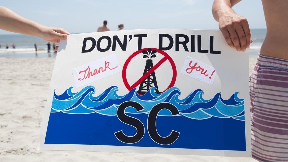 Activists opposed to offshore drilling and seismic testing gather in Myrtle Beach in May for the annual Hands Across the Sand event.