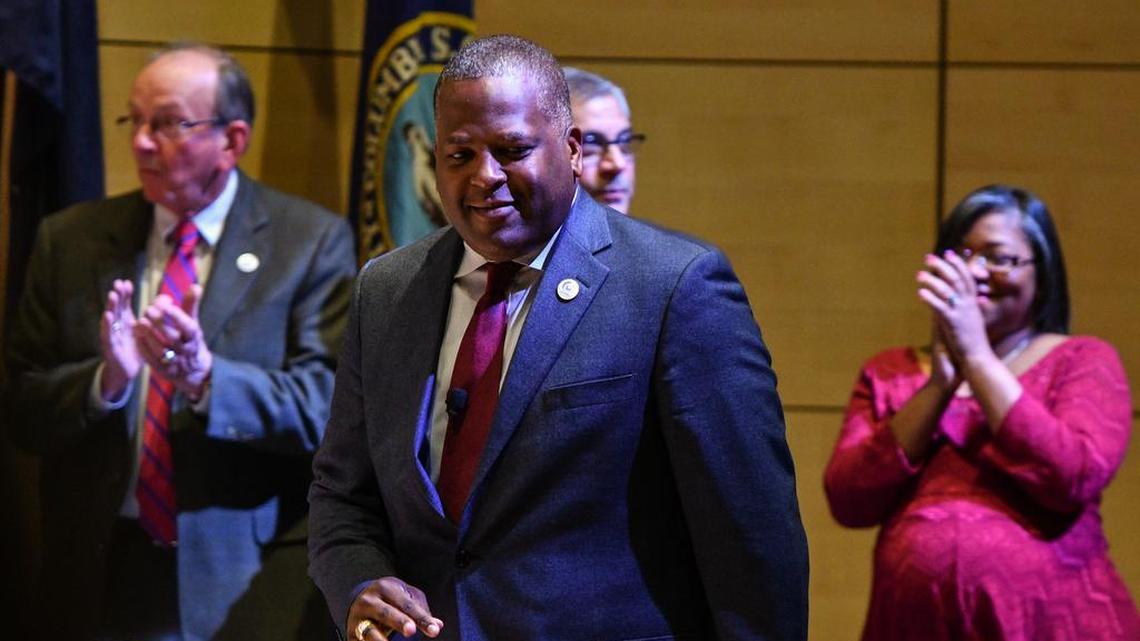 Columbia Mayor Steve Benjamin at a past State of the City address.