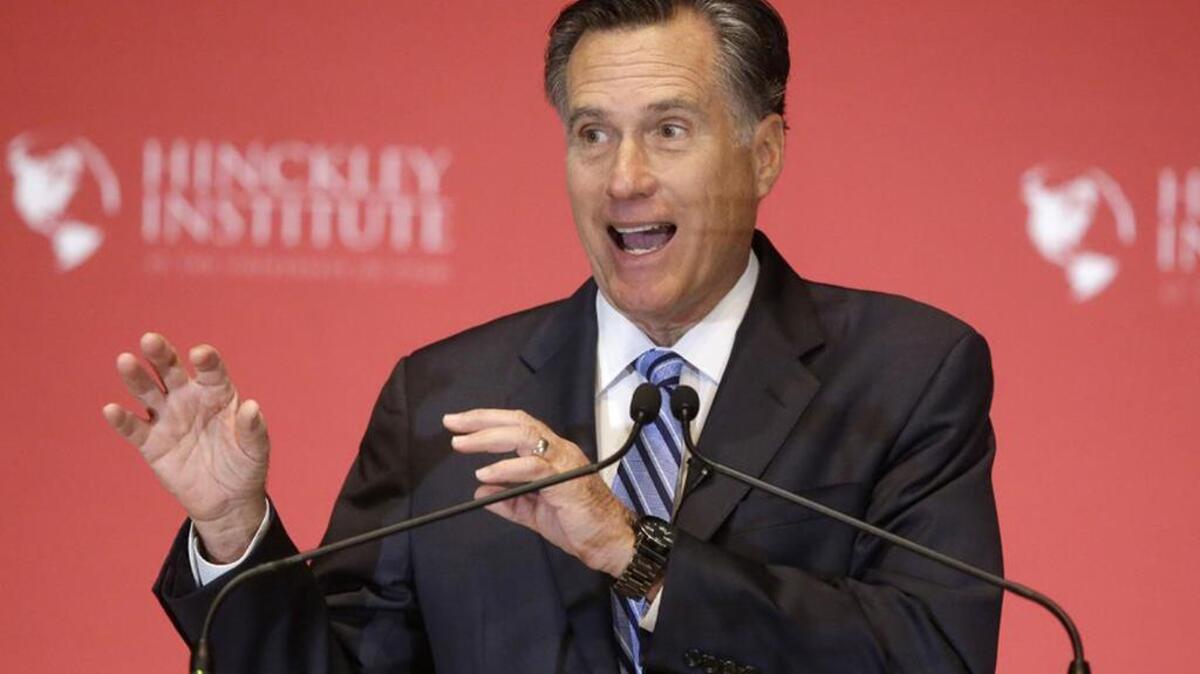 Former Republican presidential candidate Mitt Romney denounces Donald Trump.