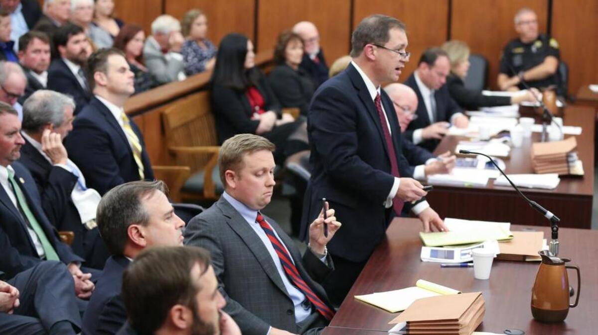 Solicitor David Pascoe makes a presentation at former SC Rep Rick Quinn’s guilty plea.