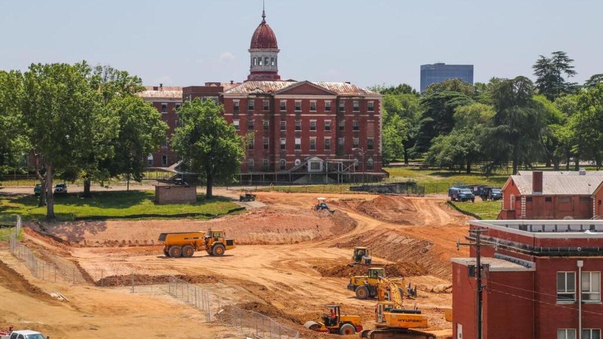 
Grading, drainage and foundation work continues at the old State Hospital property.
