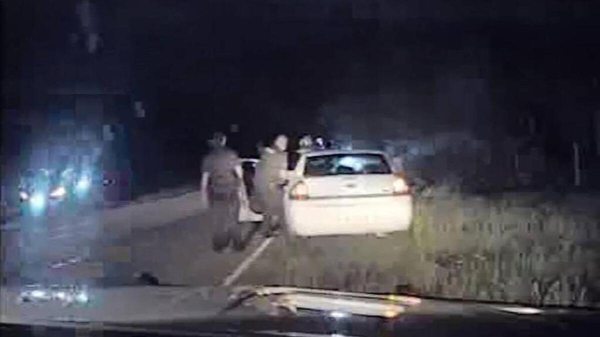 A screen shot from the Kershaw County Sheriff’s Department’s dash cam video of a Sept. 6 incident that resulted in the arrest of a Richland deputy and her son.