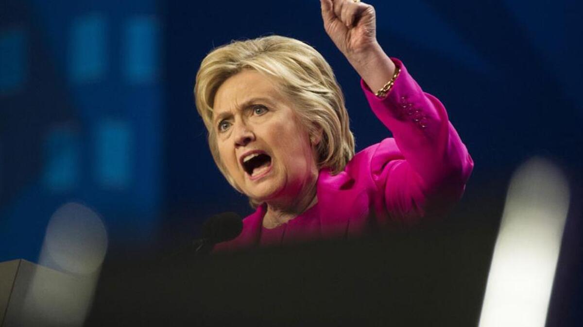 Democratic presidential candidate Hillary Clinton