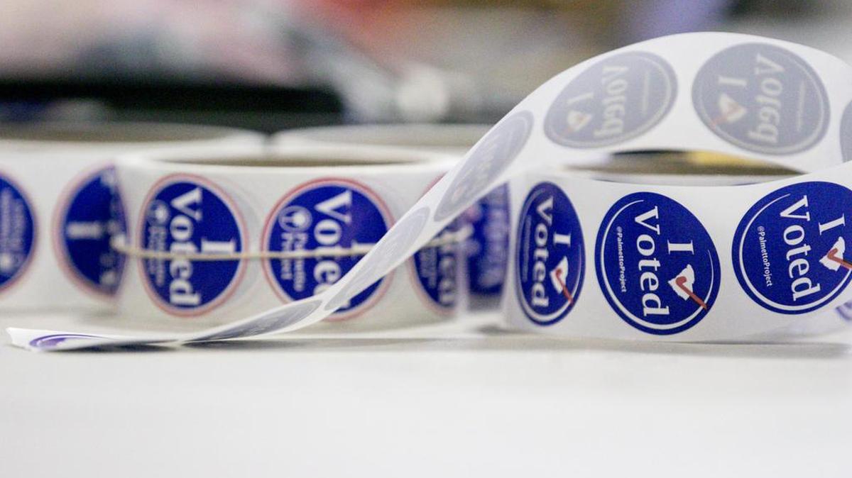 I voted stickers at A.C. Moore Elementary School in Columbia. 11/6/18