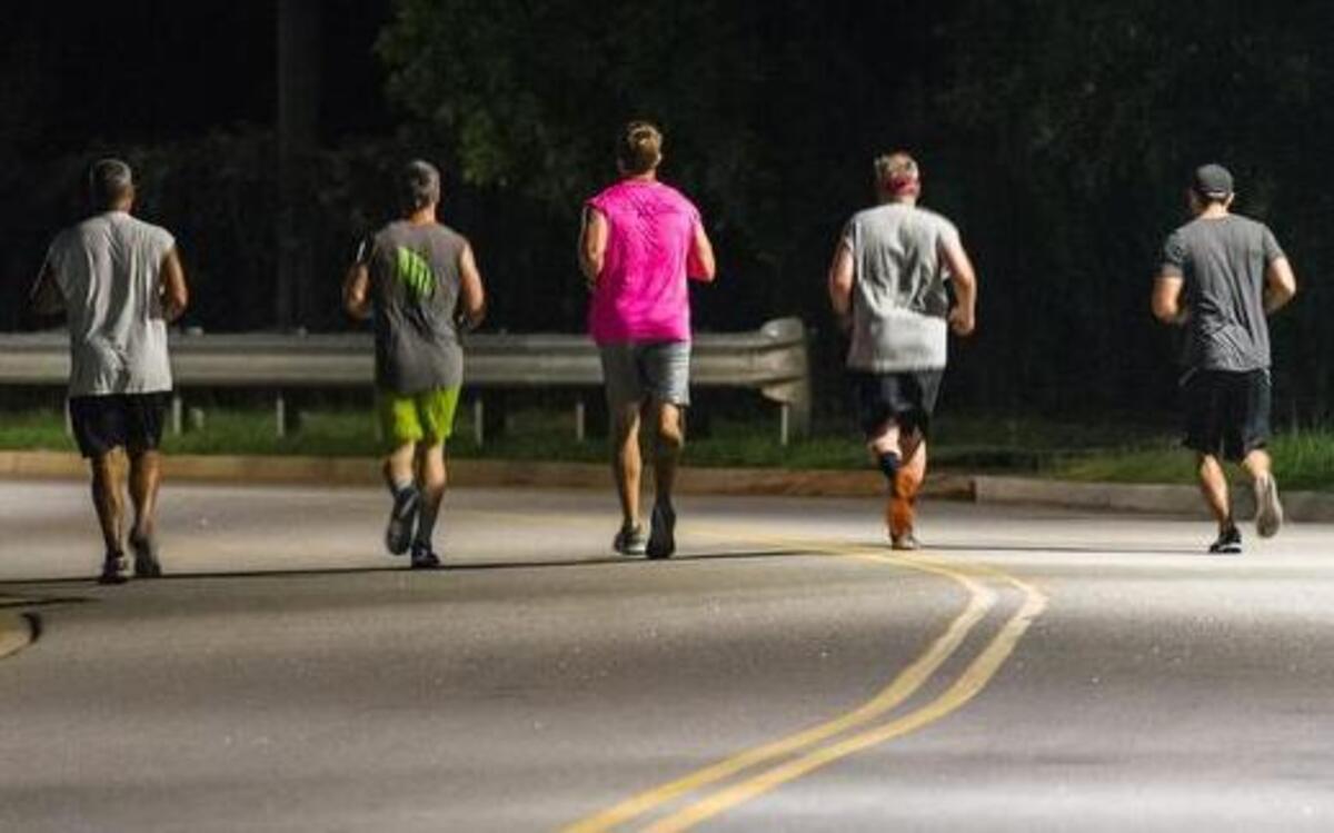 F3 members run to honor John Flanagan “Cheech,” who was struck by a motorist last month while running.