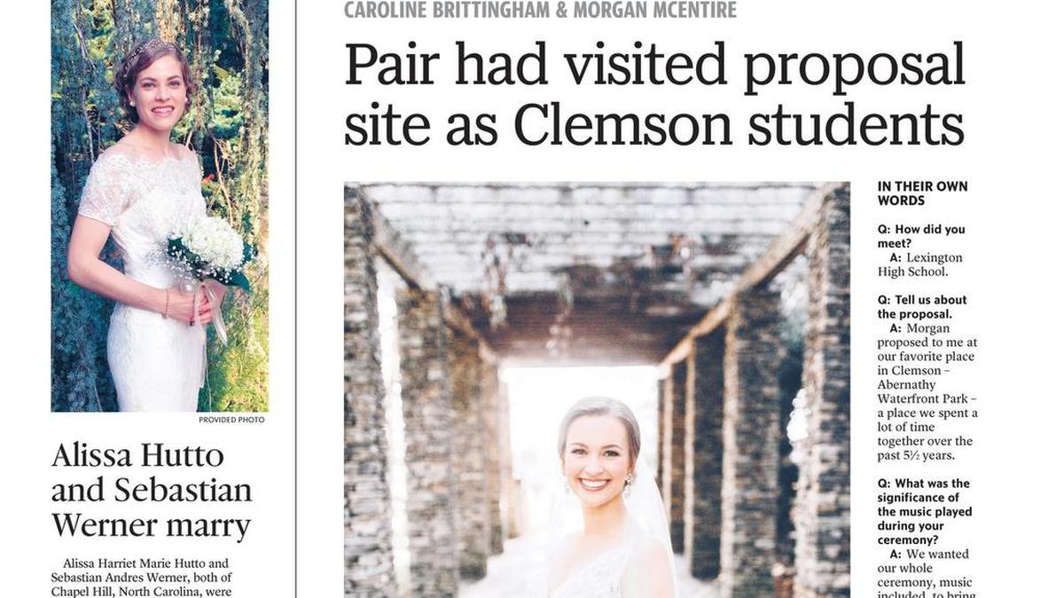 The State’s social pages focus on weddings and other celebrations.