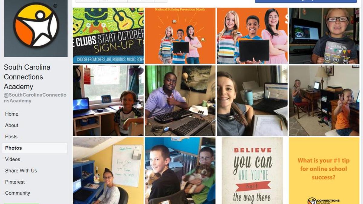 A screenshot of the Facebook page of the SC Connections Academy
