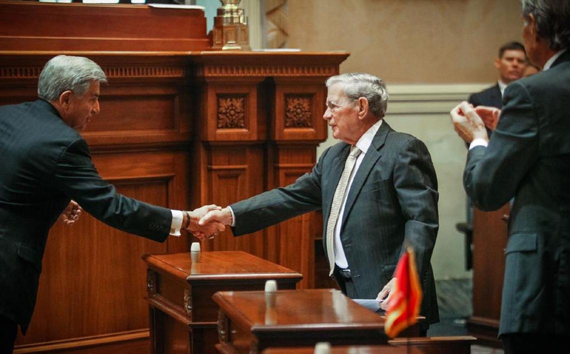 Senate Finance Committee Chairman Hugh Leatherman, R-Florence, center, directs much of the secret spending from his powerful position.