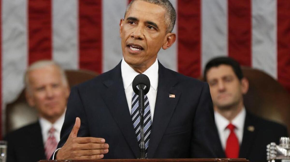 President Barack Obama delivers his State of the Union address.