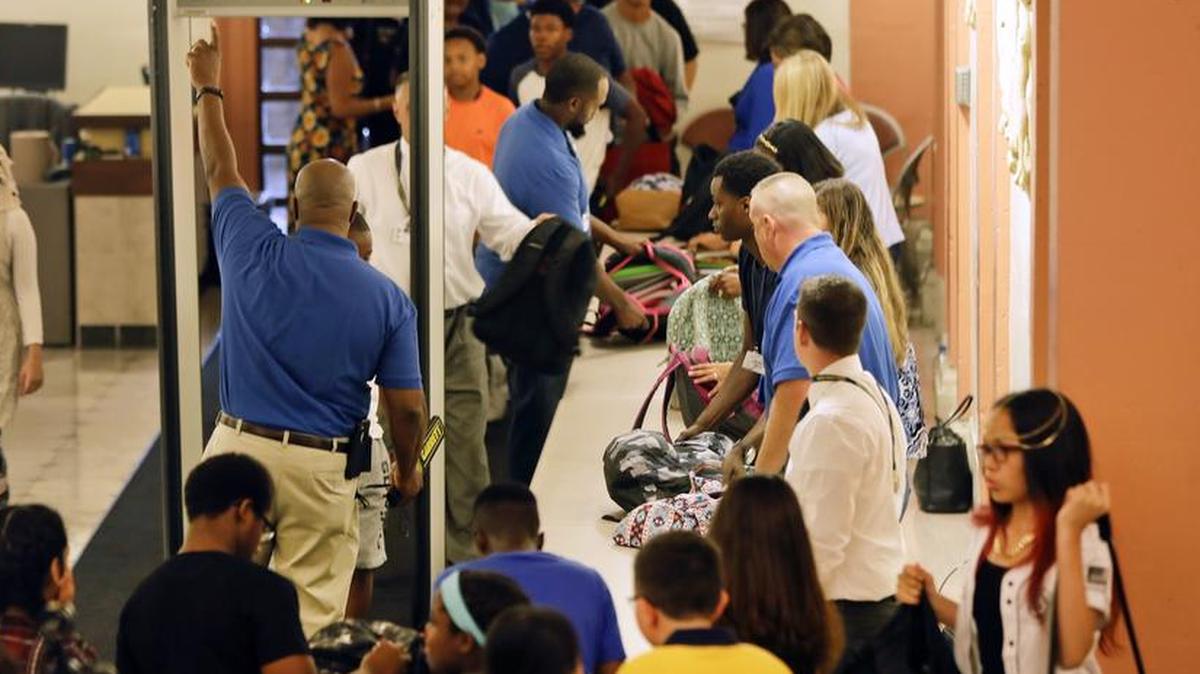 Charlotte-Mecklenburg Police Chief Kerr Putney says all schools should have restricted entrance with metal detectors to keep guns out.