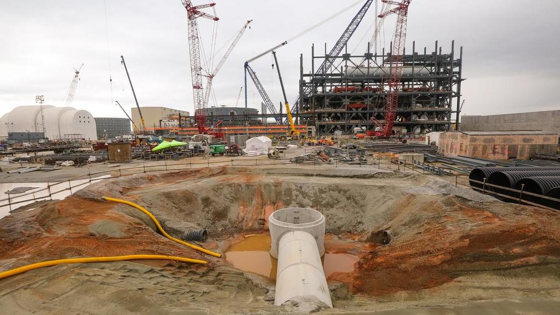 This 2016 photo shows work on the two now-abandoned nuclear reactors under construction at the V.C. Summer Nuclear Generating Station in Jenkinsville, SC.