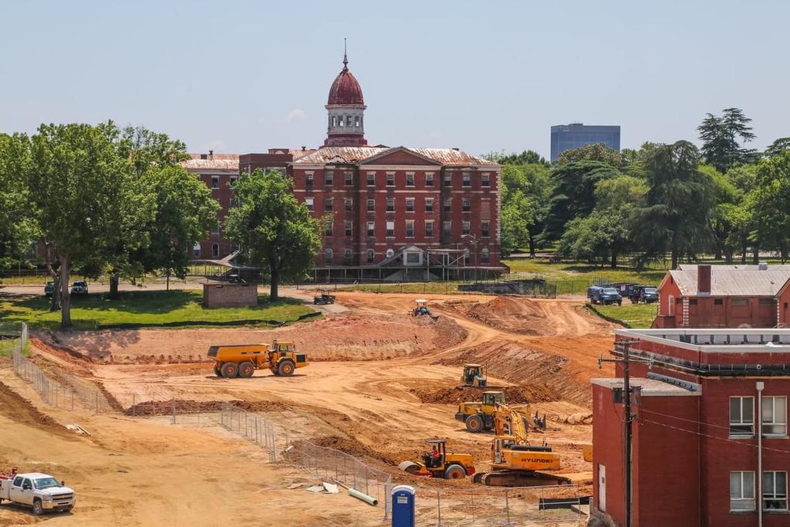 Grading, drainage and foundation work continues at the Bull Street site.